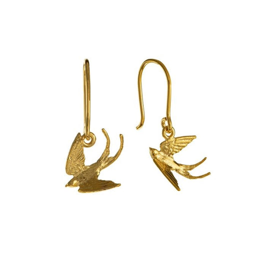 Swooping Swallow Hook Earrings by Alex Monroe