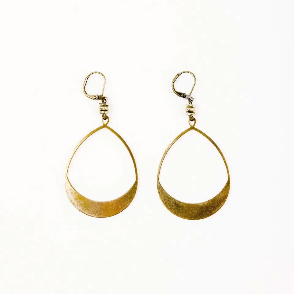 Large Teardrop Hoop Earrings