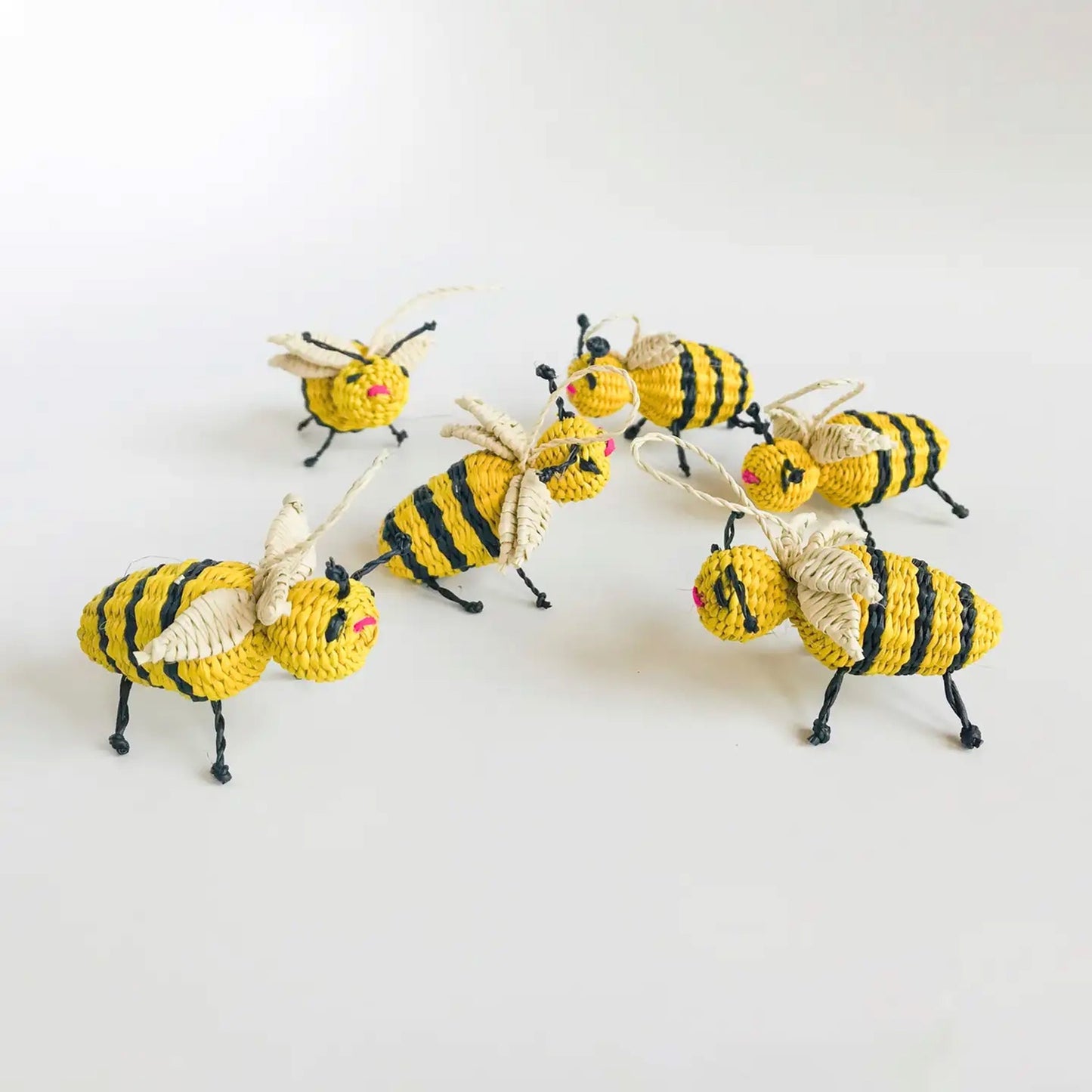 Handwoven Iraca Bumble Bee Ornaments