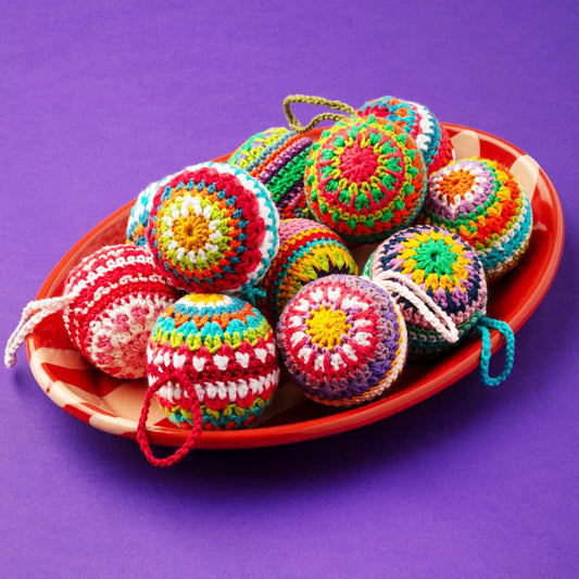 Hand Crocheted Ball Ornament - (Assorted Colors)