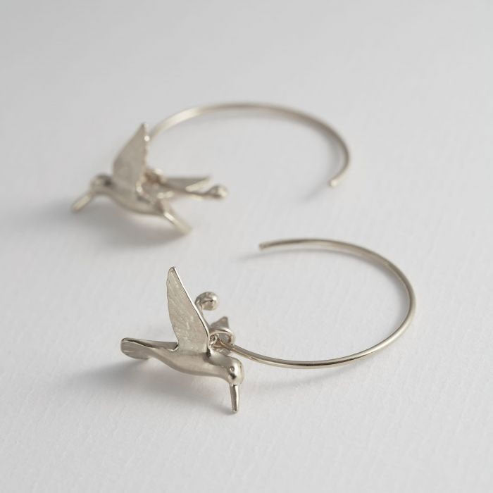 Hummingbird Hoop Earrings