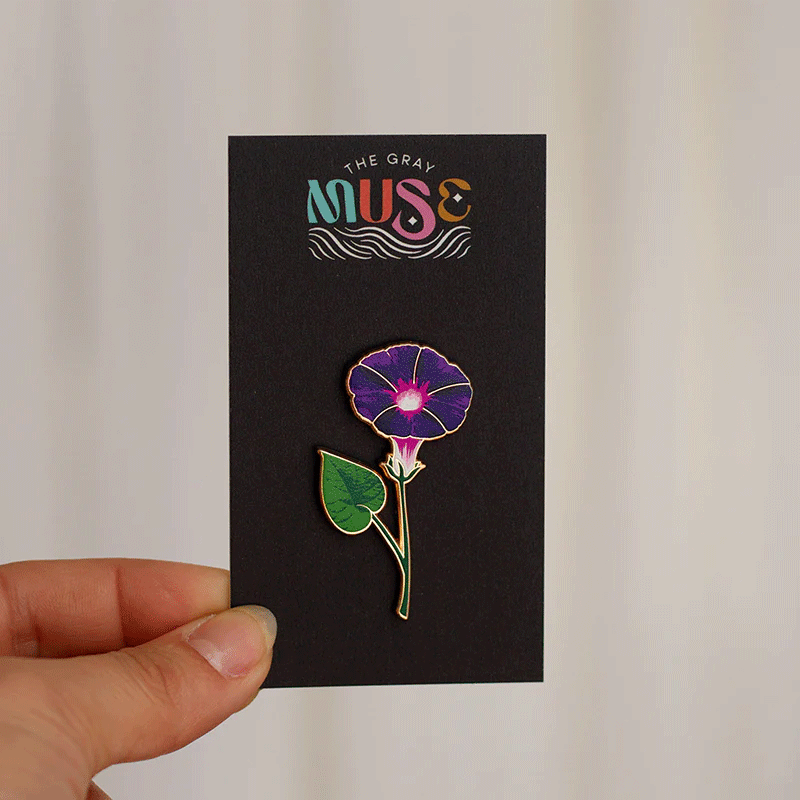 Morning Glory Floral Enamel Pin