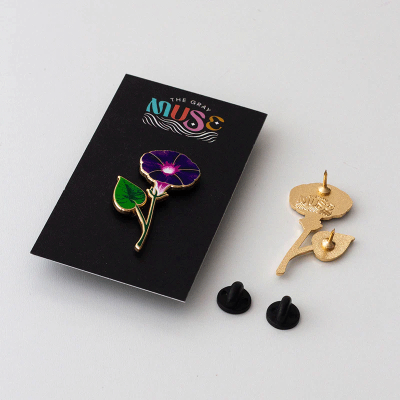 Morning Glory Floral Enamel Pin