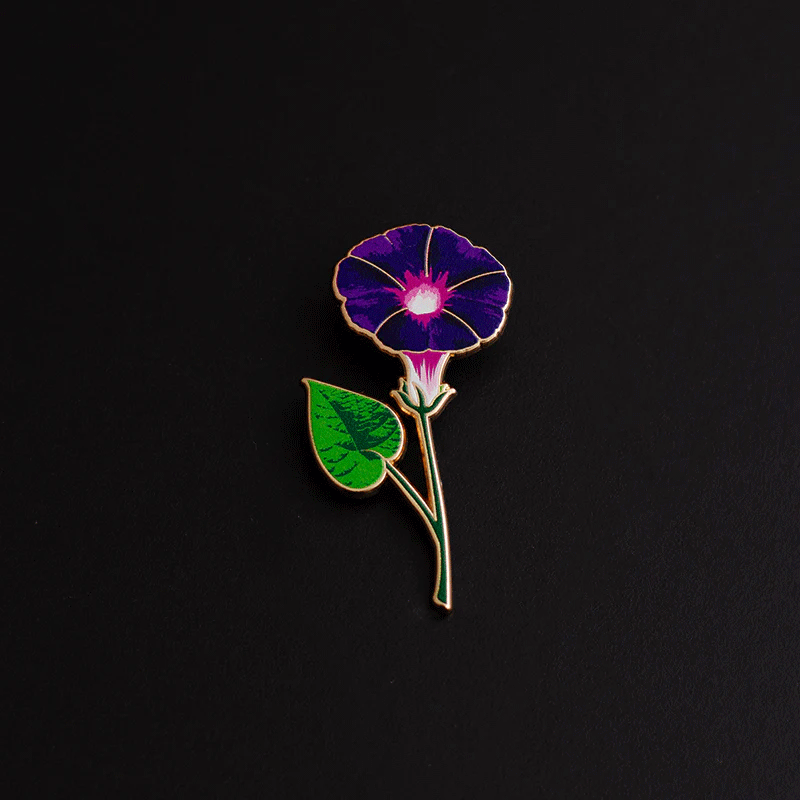 Morning Glory Floral Enamel Pin