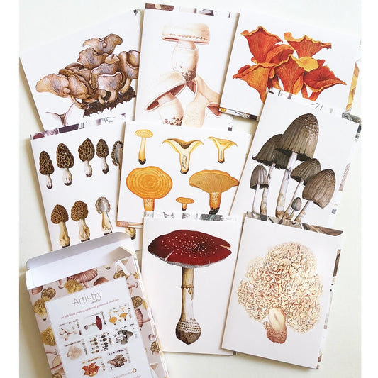 Vintage Mushrooms - Boxed Set of 8