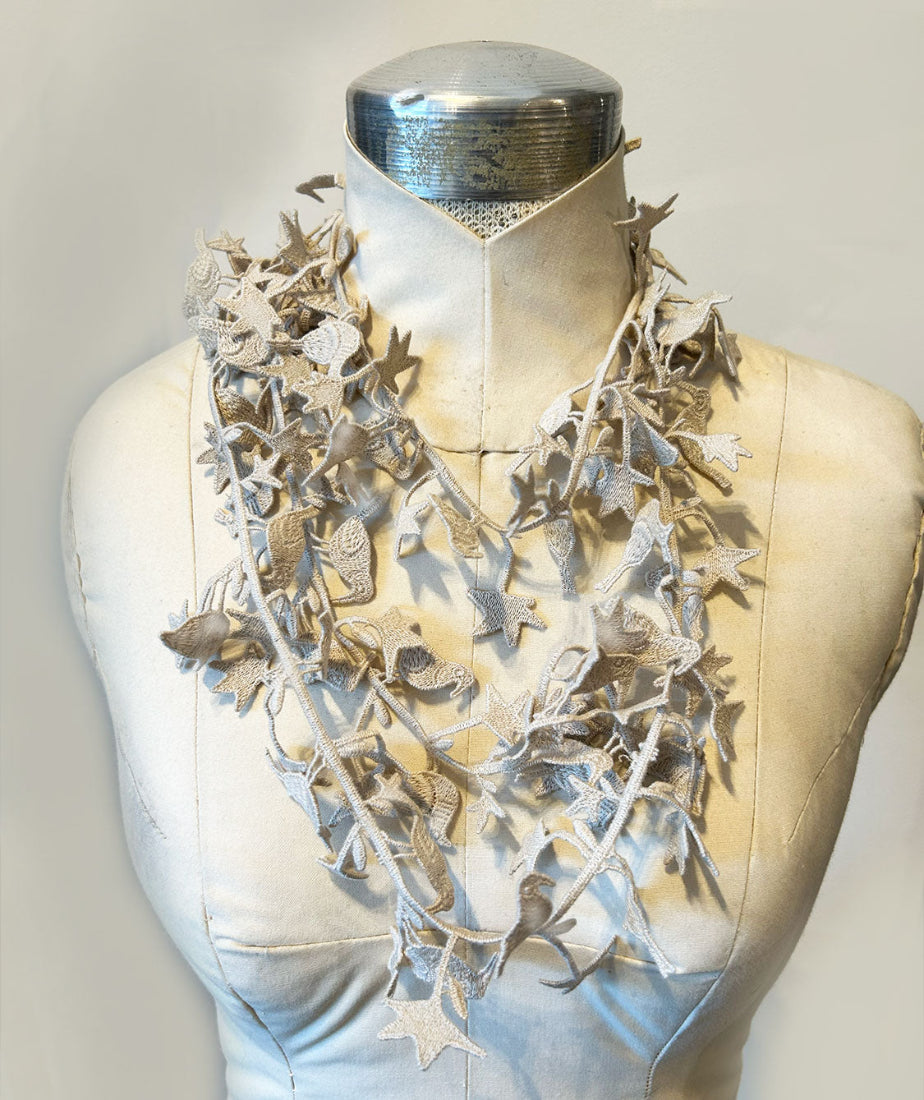 Birdies Lace Necklace by NUNO