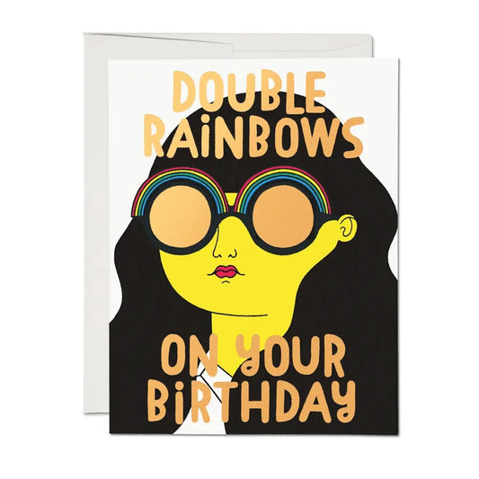 Double Rainbows Birthday Card