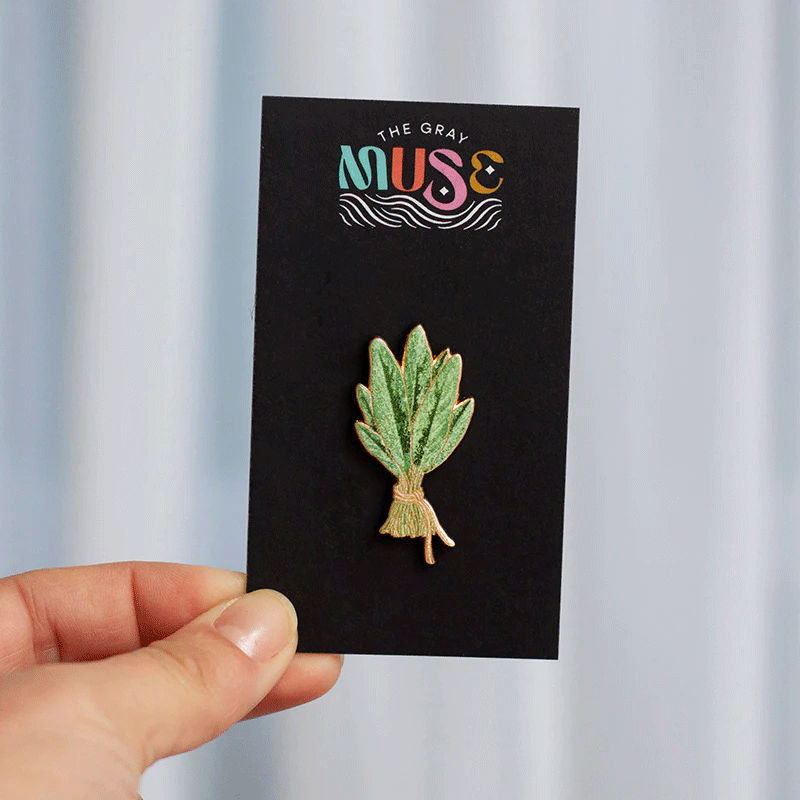 Sage Plant Enamel Pin