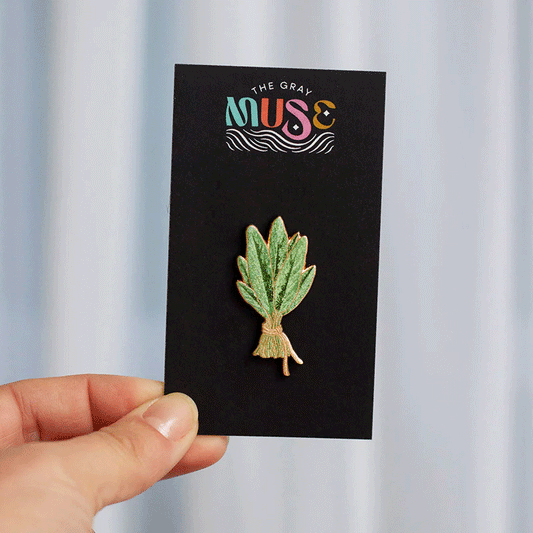 Sage Plant Enamel Pin