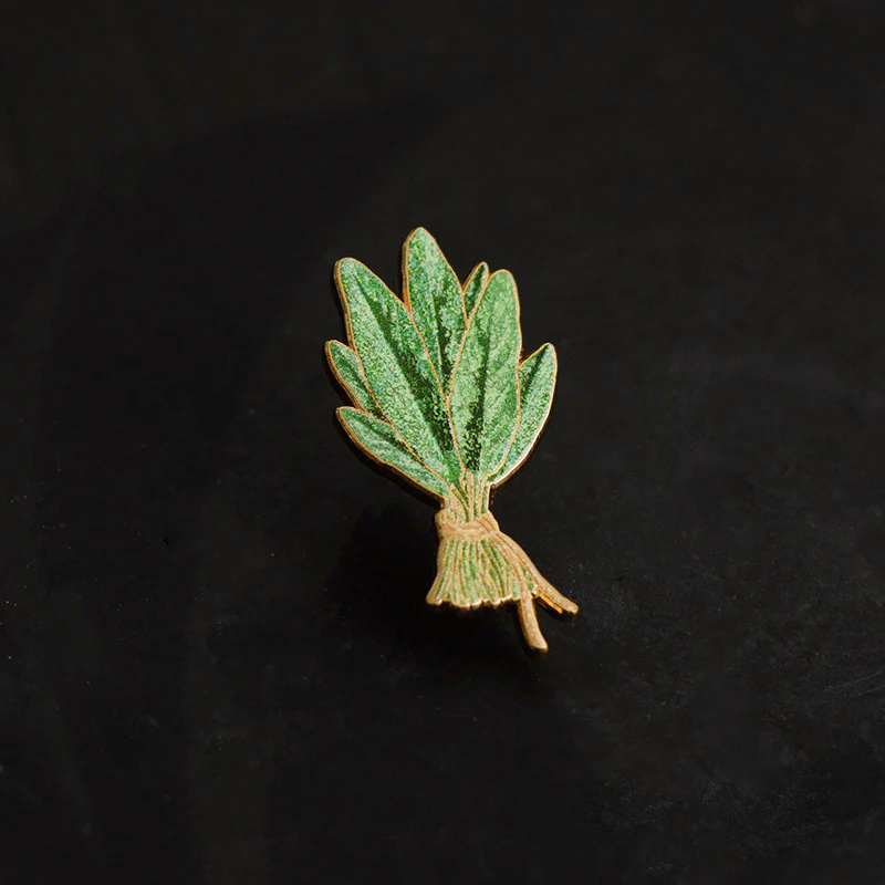 Sage Plant Enamel Pin