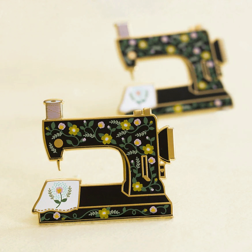 Sewing Machine Enamel Pin