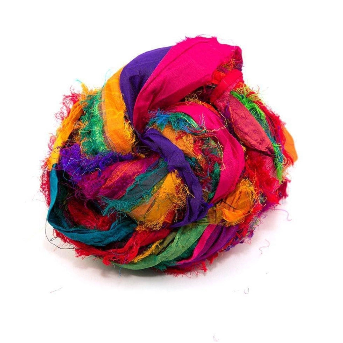 Recycled Sari Silk Ribbon Yarn - Tibet Jewels