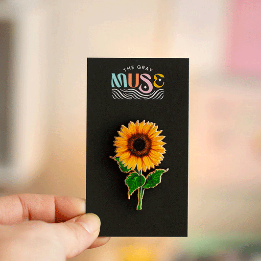 Sunflower Floral Enamel Pin