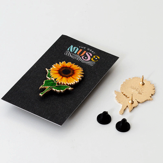 Sunflower Floral Enamel Pin