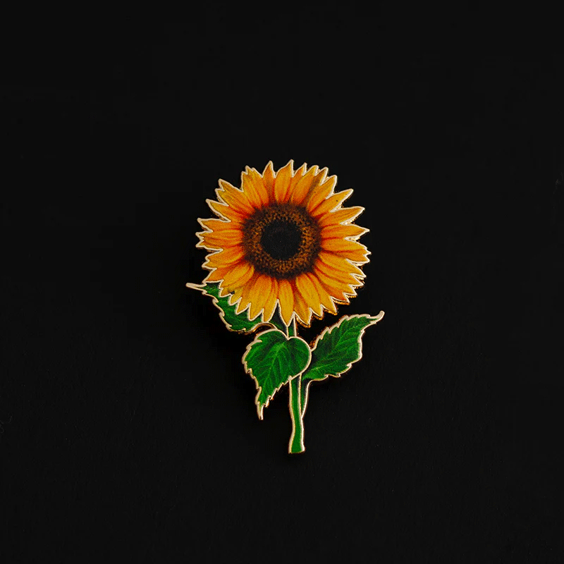 Sunflower Floral Enamel Pin