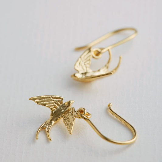 Swooping Swallow Hook Earrings by Alex Monroe