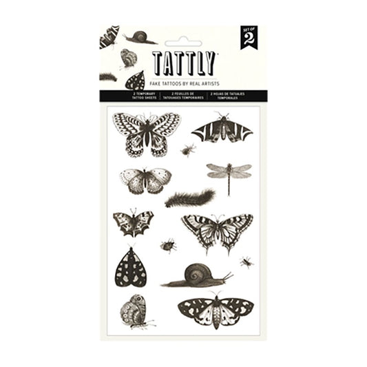 B&W Insects Tattoo Sheet