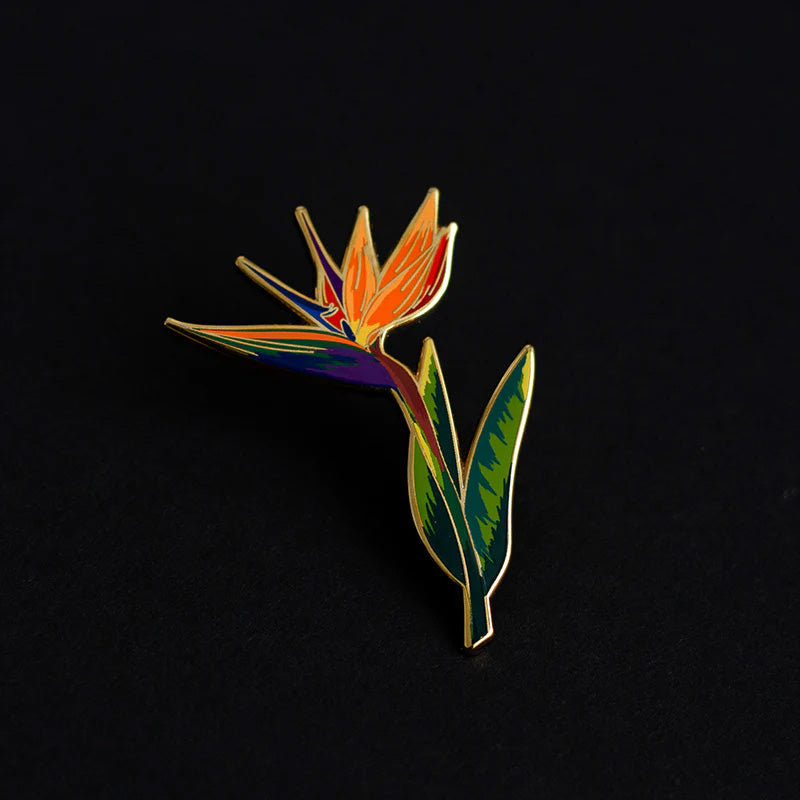 Bird of Paradise Floral Enamel Pin