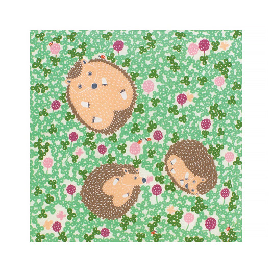 Furoshiki - Hedgehogs Green