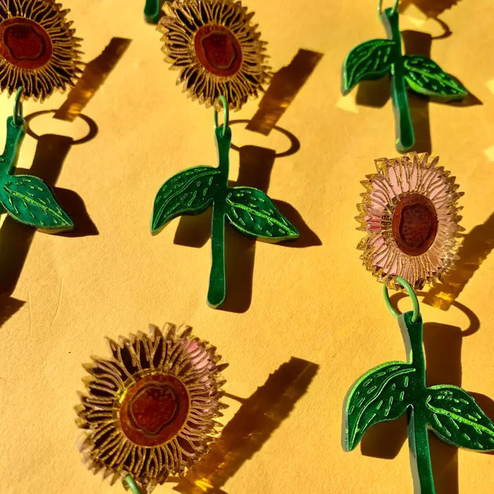 Sunflowers Acrylic Earrings by Not Picasso