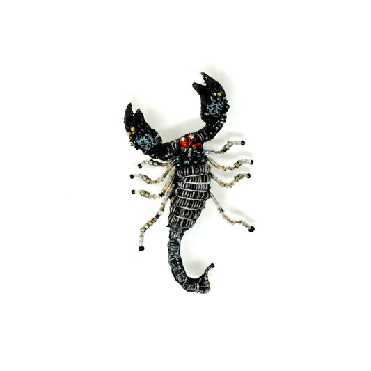 Indian Black Scorpion Brooch Pin