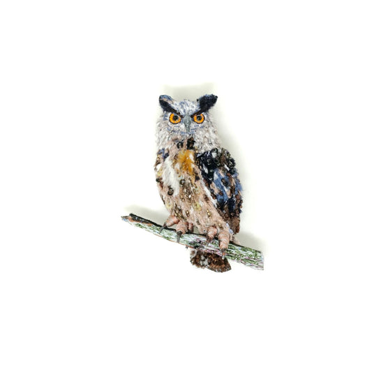 Uhu Owl Brooch Pin