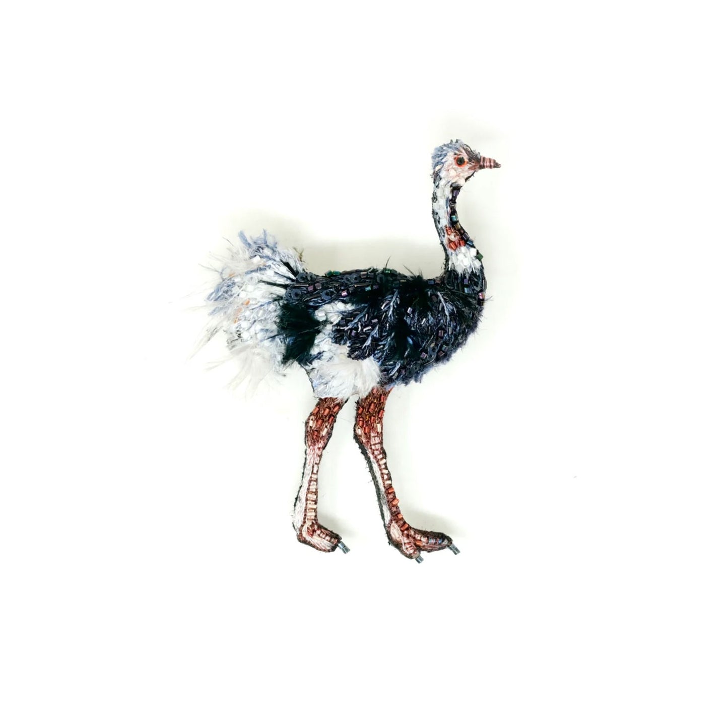 Common Ostrich Brooch Pin